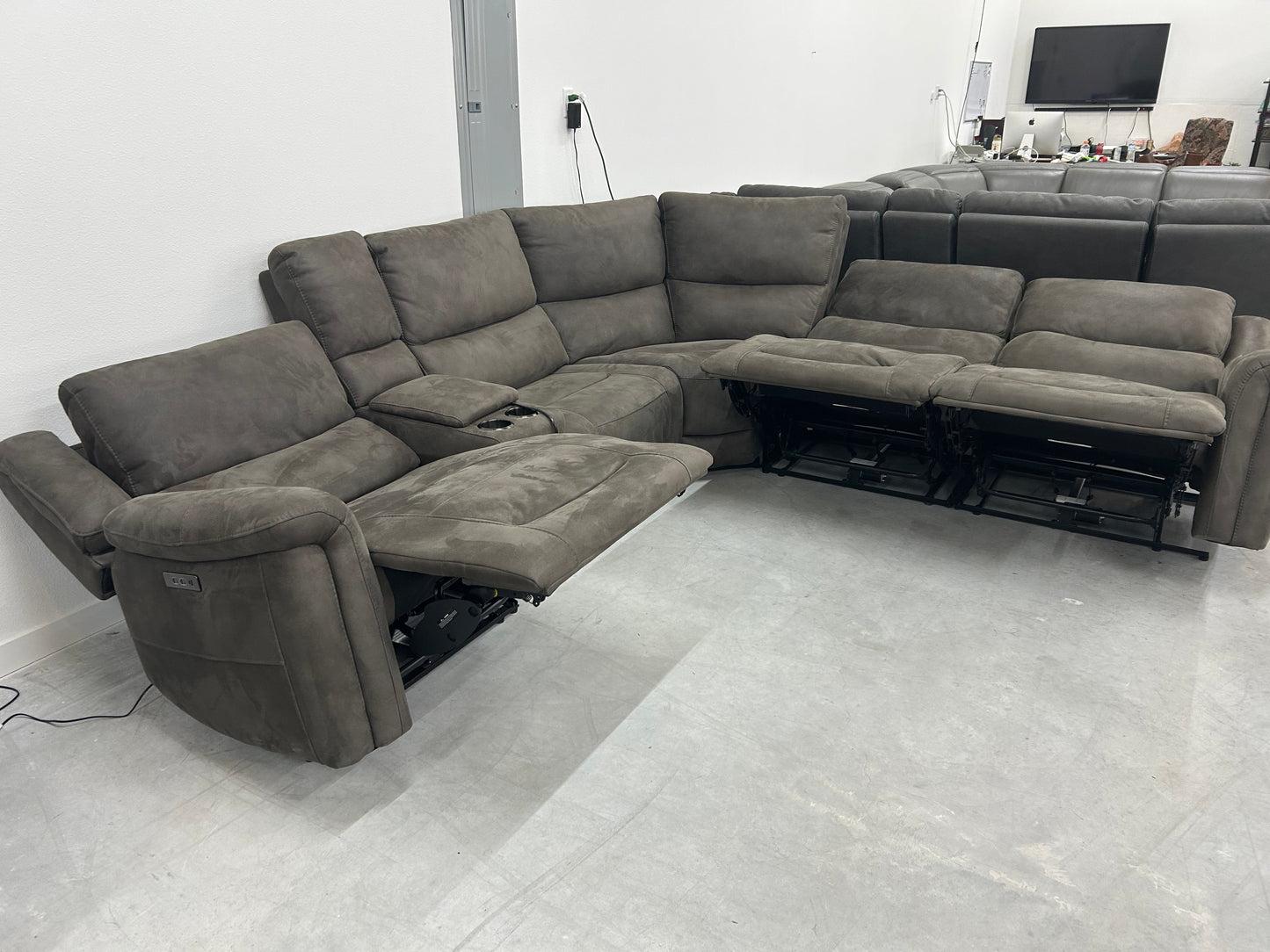 Carlin Fabric Power Reclining Sectional + Power Headrests