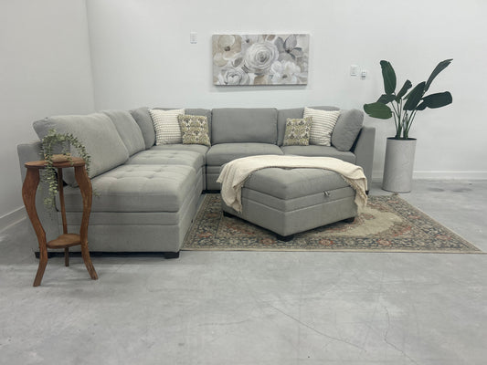 6pc Modular Tisdale w/ Storage ottoman