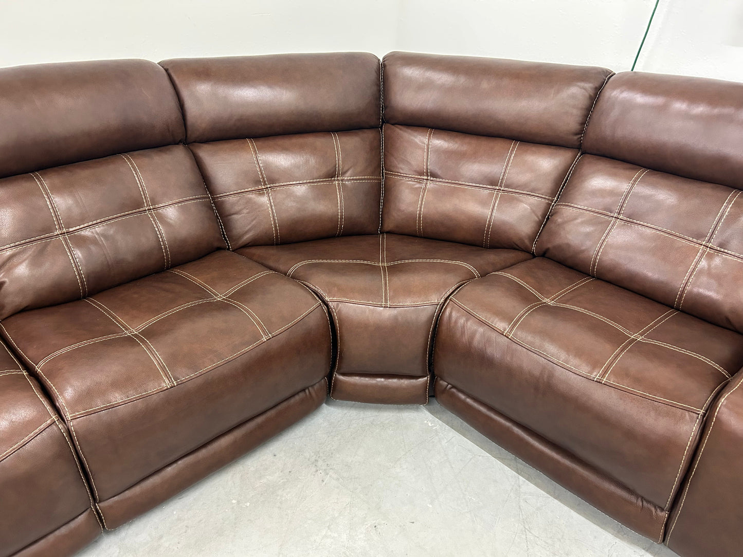 Concord 6-Piece Leather Power Reclining Sectional + Power Headrests