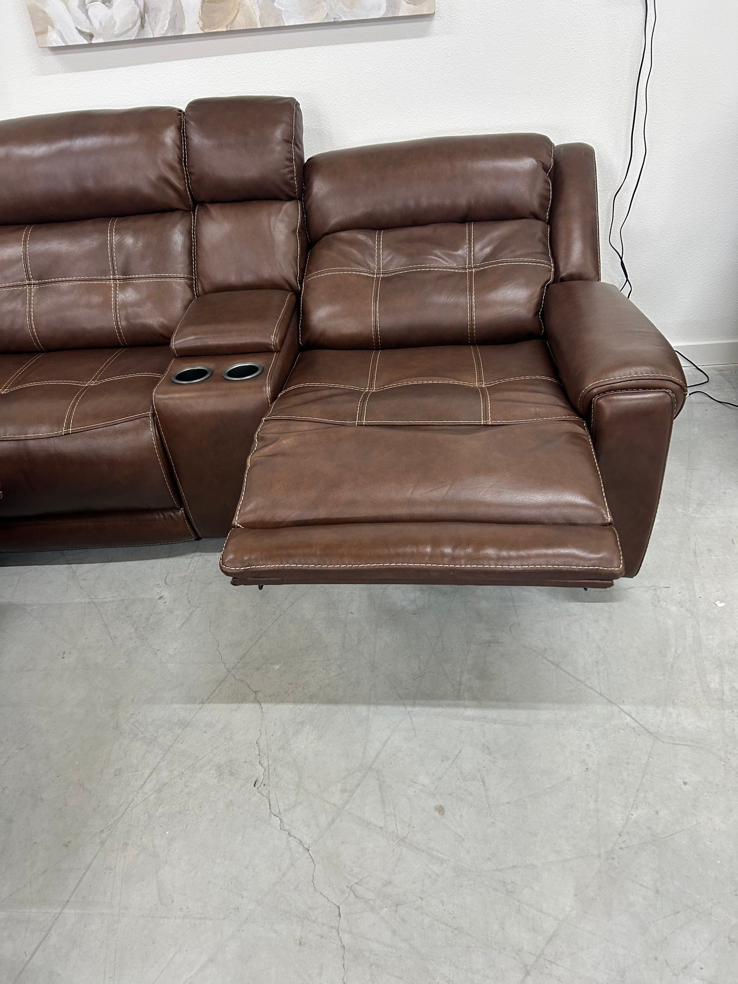 Concord 6-Piece Leather Power Reclining Sectional + Power Headrests