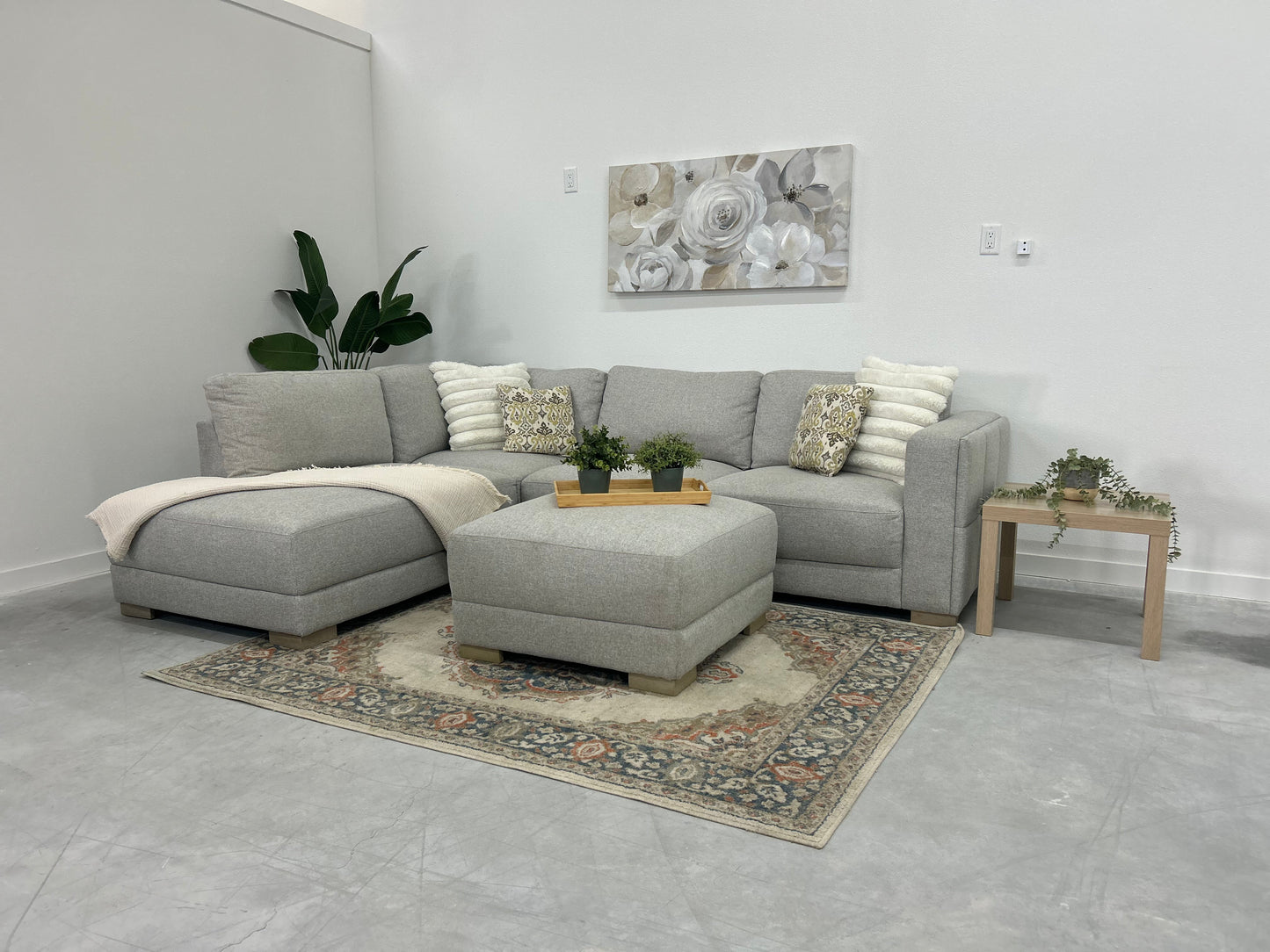 Synergy Homes Drayden L-Shape sectional w/ ottoman