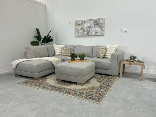 Synergy Homes Drayden L-Shape sectional w/ ottoman