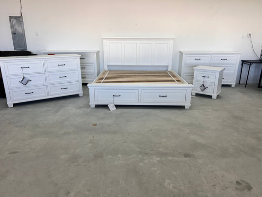 5 pc White king bedroom set
