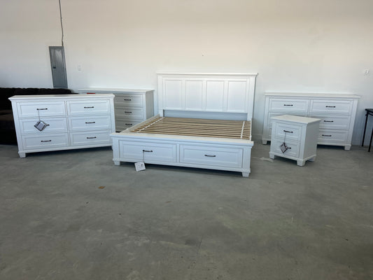5 pc White king bedroom set